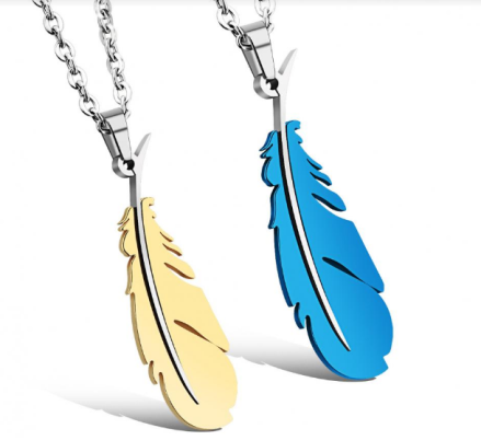 Unique Feather Design Pendant Necklaces