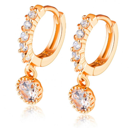 Trendy Anchor Design Hoop Earrings Womens Gold Plated Stainless Steel Wedding Jewelry 