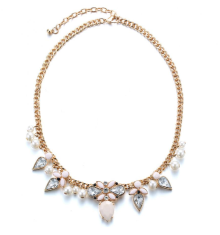 Luxury Resin Flower Imitation Crystal Pendant Necklaces Womens 