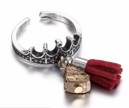 Vintage Antique Silver Plated Crown Design Rings Womens 
